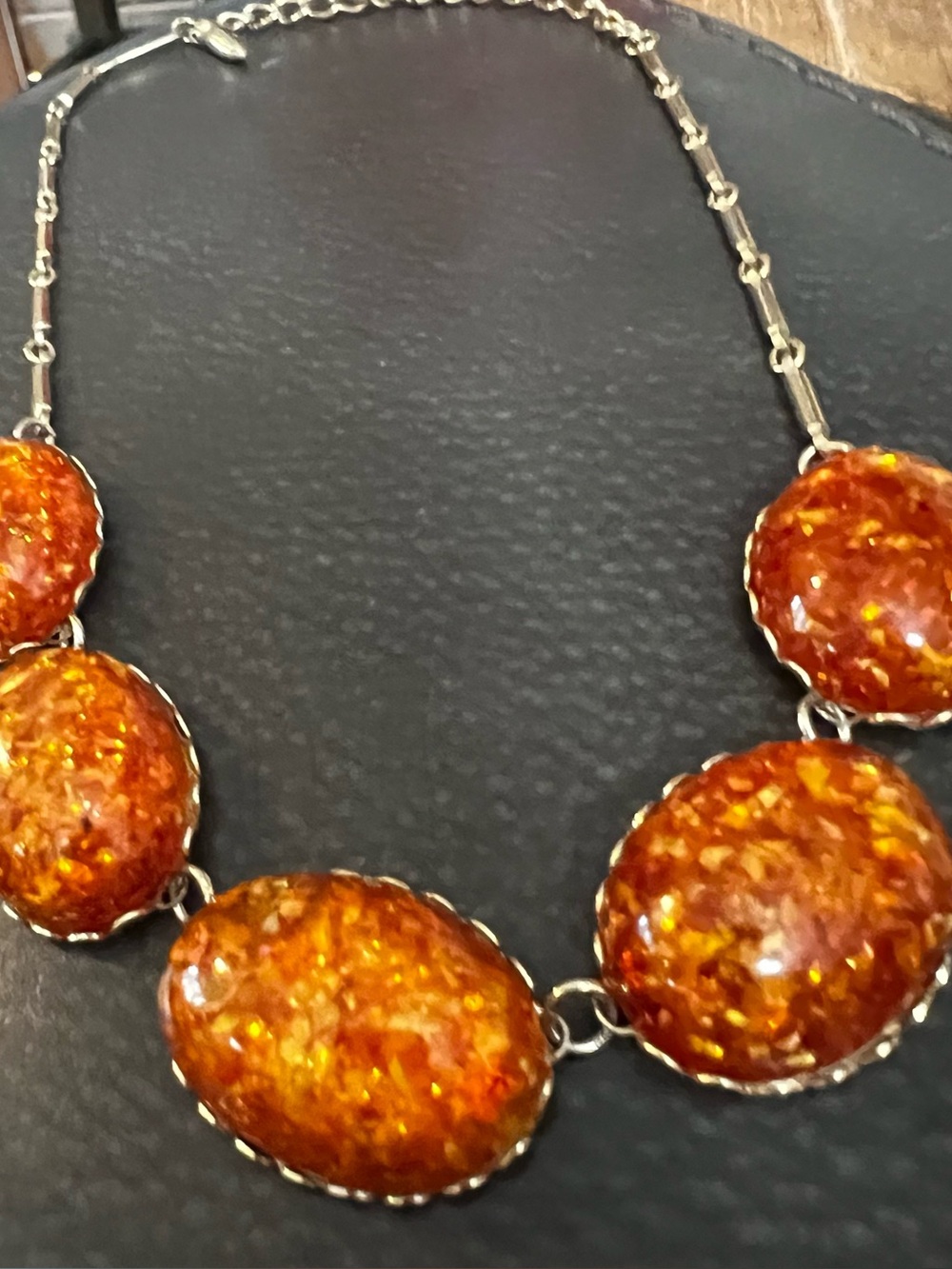 Amber-Tone Statement Necklace - Women Jewelry Glows